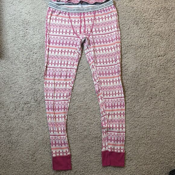 Victorias Secret Pink Geometric Fireside Long Jane Thermal Pajama Set Medium - Picture 4 of 9